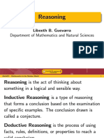 Reasoning: Libeeth B. Guevarra Department of Mathematics and Natural Sciences