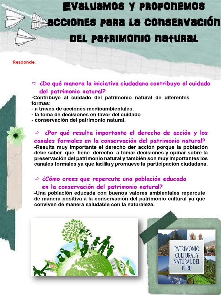 Acciones para conservar el patrimonio natural | PDF | Patrimonio ...