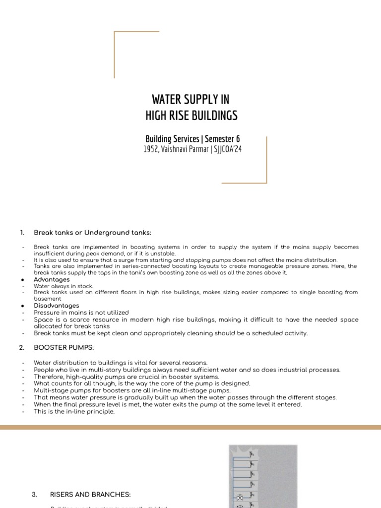 Water Supply Systems in High-Rise Buildings | PDF | Valve | Pump