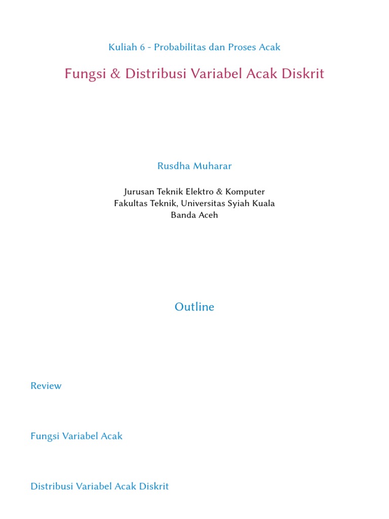 Probabilitas & Variabel Acak Diskrit | PDF