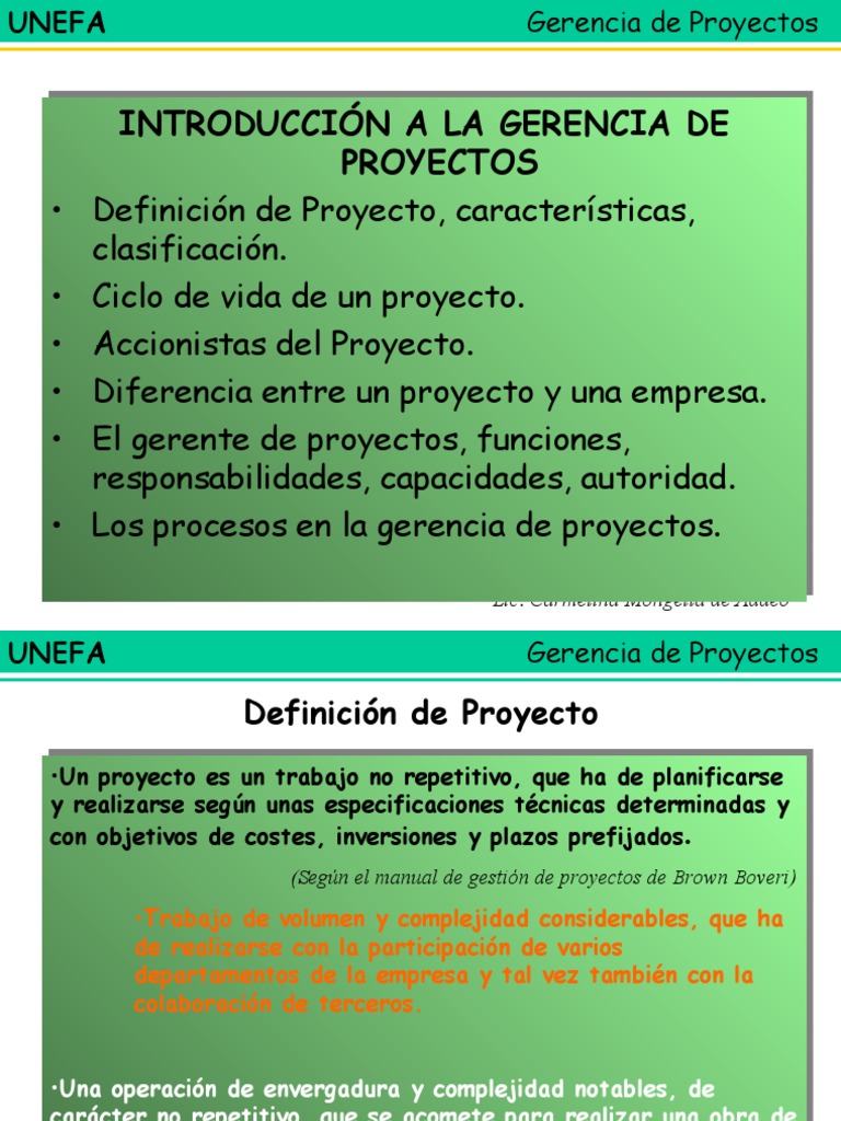 Unidad 1 - Introducción A La Gerencia de Proyectos. | PDF