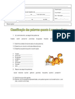 Classificação de palavras por acentuação e tipos de terminação