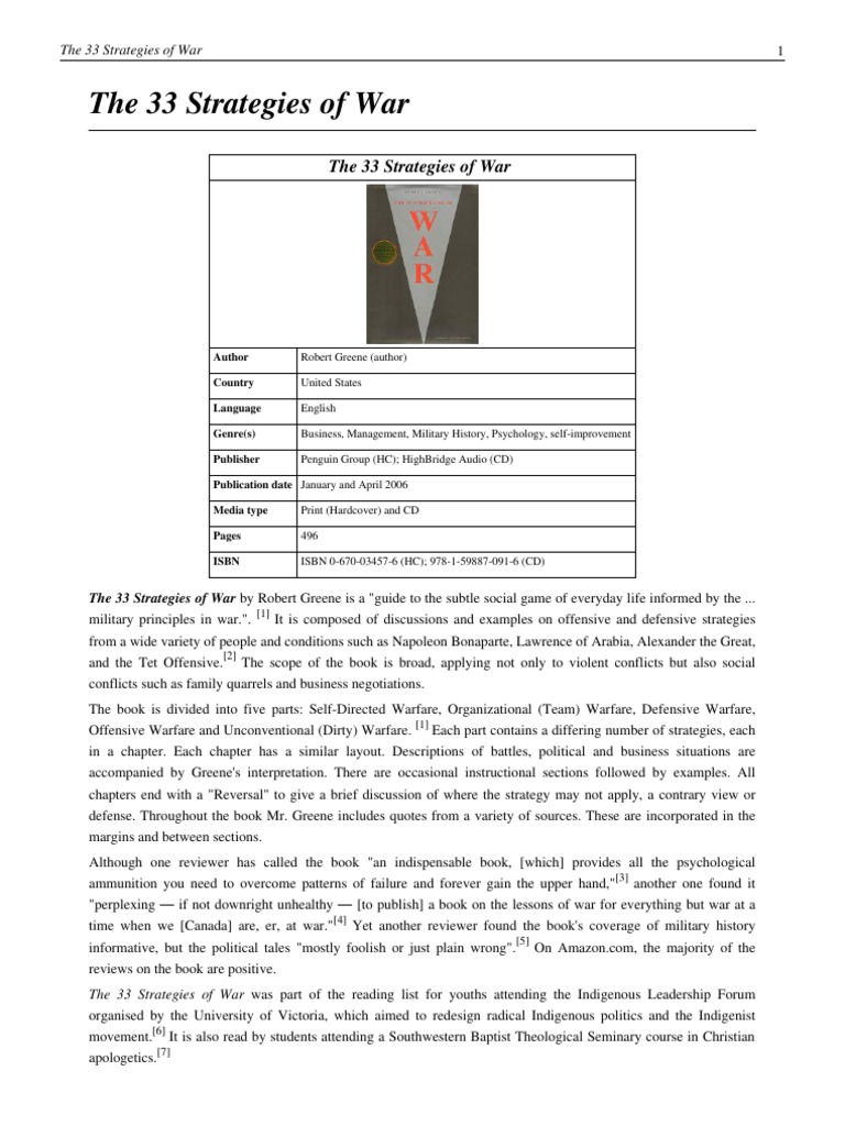 33 Strategies of War Overview | PDF | Hannibal | Military Strategy
