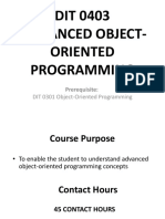 Bit2203 Advanced Object-Oriented Programming Lectures Sep 2021