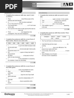 A1 M UNIT 7 Test Standard