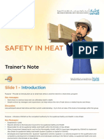 Safety in Heat: Trainer's Note