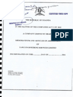 Articles of Association & Memorandum of Understanding