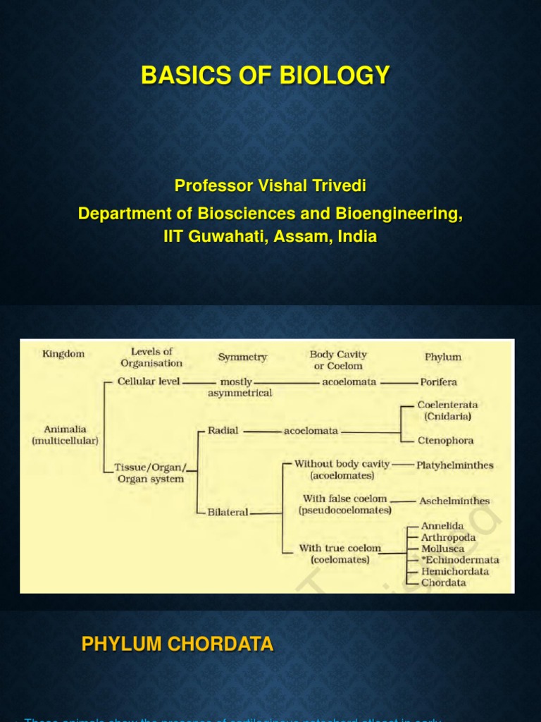 Basics of Biology: Professor Vishal Trivedi Department of Biosciences ...