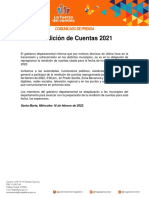 Comunicado de Prensa Rendición de Cuentas 2021santa Marta