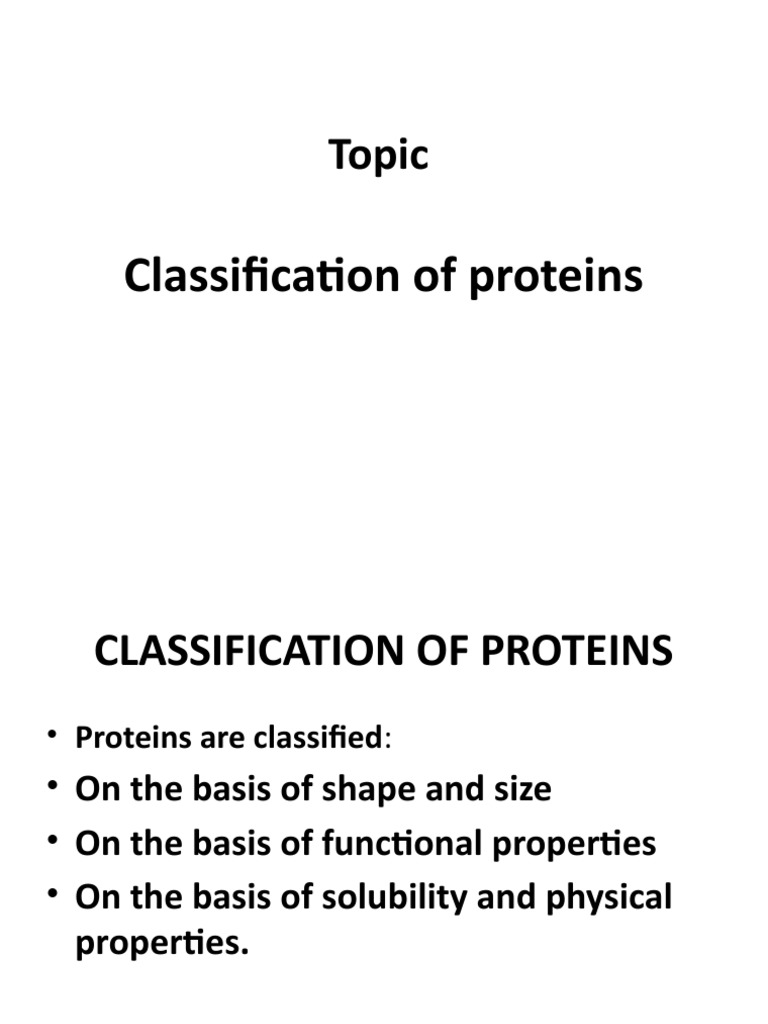 Classification of Protein PDF Proteins Molecular Biology