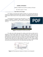 Thermal Power Plant Exergy Analysis