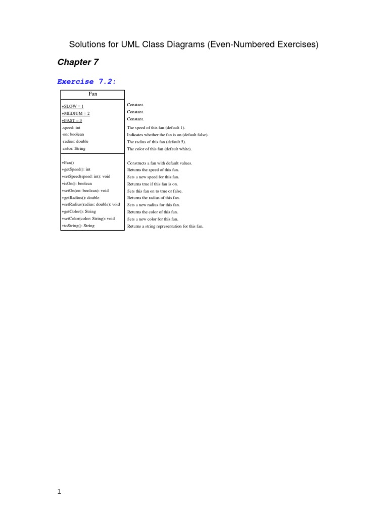 UML Class Diagram Solutions | PDF | Boolean Data Type | Scientific Modeling