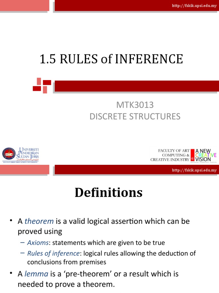 Rules of Inference in Discrete Structures | PDF | Mathematical Proof ...