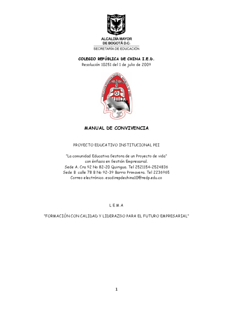 Manual de Convivencia Escolar | PDF | Acoso sexual | Invalidez