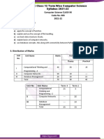 Class-Xii Code No. 083 2021-22 1. Prerequisites 2. Learning Outcomes CBSE Class 12 Term Wise Computer Science Syllabus 2021-22