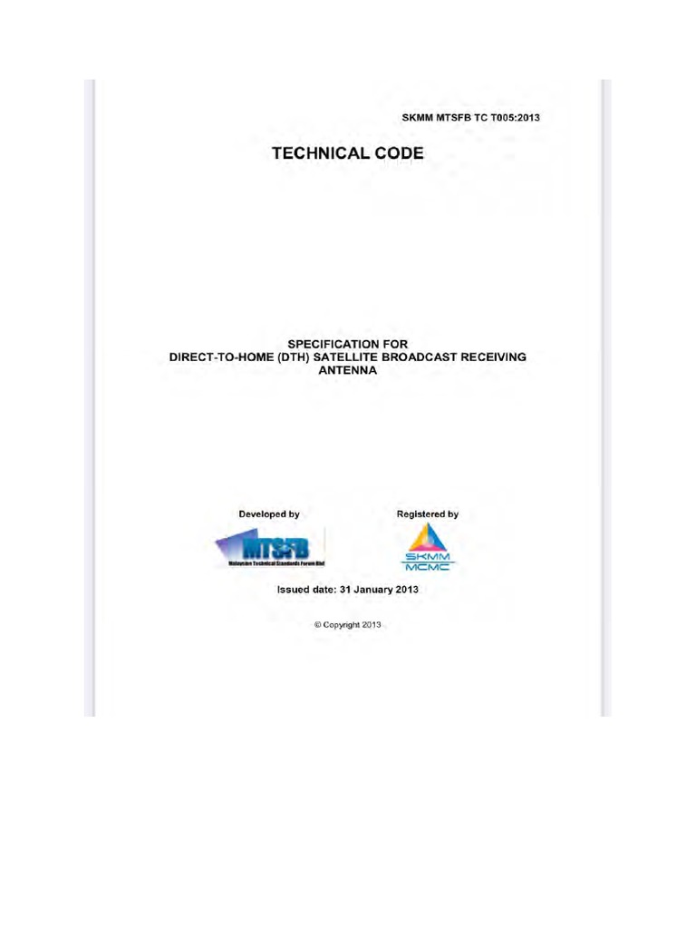 Specification For Direct-To-Home (DTH) Satellite Broadcast Receiving ...