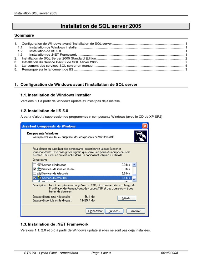Installation de SQL Server 2005 | PDF | Microsoft SQL Server ...