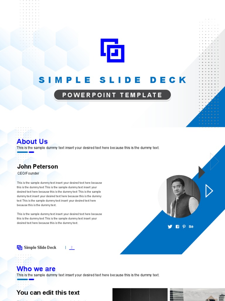Simple Business Slide Deck Template | PDF | Career & Growth | Language ...