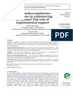 What Makes Employees Participate in Volunteering Programs? The Role of Organizational Support
