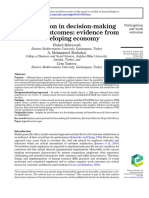 Participation in Decision-Making and Work Outcomes: Evidence From A Developing Economy
