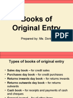 Books of Original Entry: Prepared By: Ms. Doris