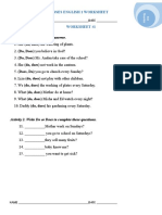 English Sample Worksheets