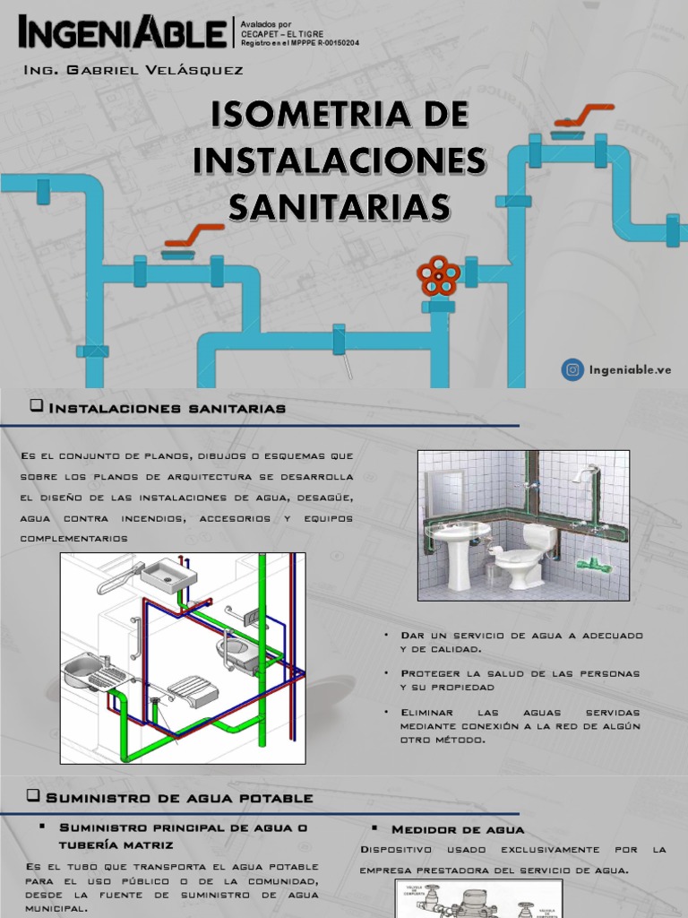 Diapositivas Isometria de Instalacones Sanitarias | PDF | Agua | Colector  de aguas pluviales, image size:768x1024