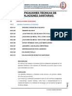 Especificaciones Tecnicas de Instalaciones Sanitarias