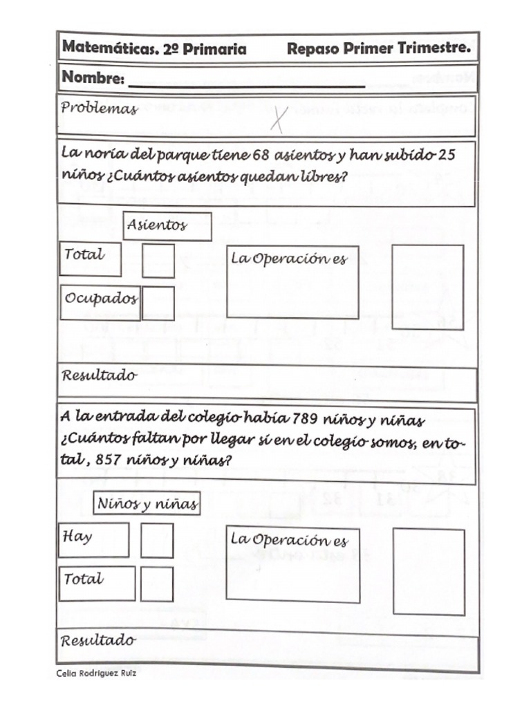 Repaso Primer Trimestre 2 Primaria | PDF