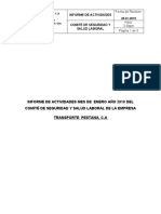 Informe CSSL y Delegados TRANSPORTE PESTANA Enero 2019