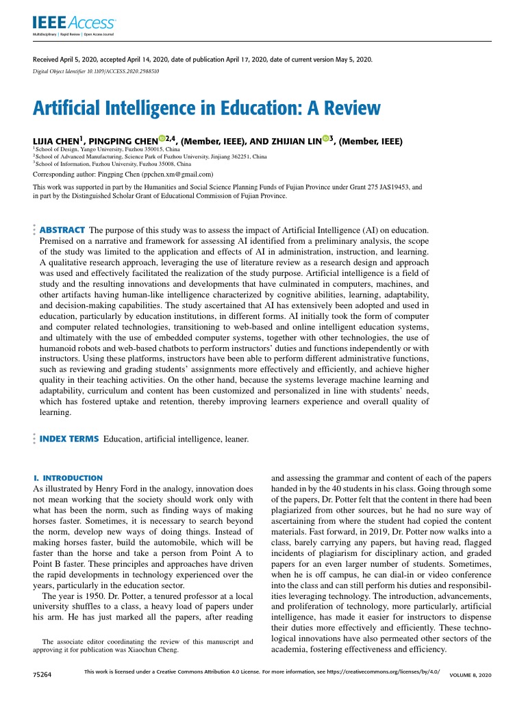AI's Impact on Education: A Review | PDF | Artificial Intelligence ...