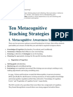 14.ten Metacognitive Teaching Strategies
