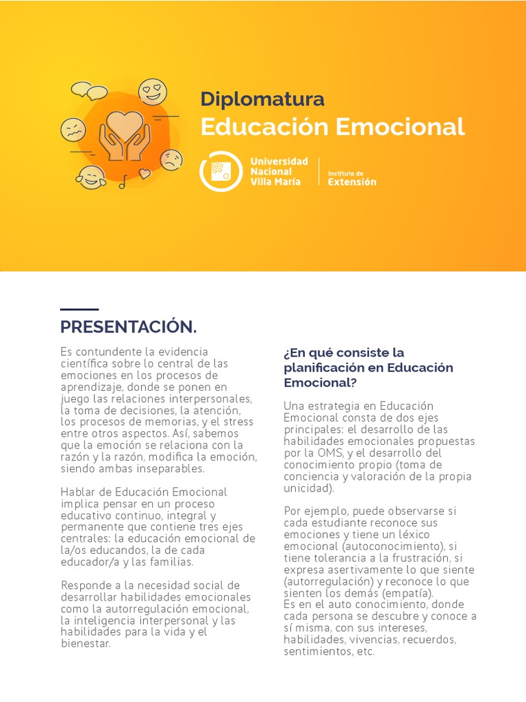 Diplomatura en Educación Emocional | PDF | Las emociones | Aprendizaje