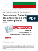 Comunicado_ Sobre Las Designaciones en Entidades Del Sector Público - Gobierno Del Perú