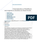 LC-MS-MS Determination of Stabilizers and Explosives Residues in Hand-Swabs