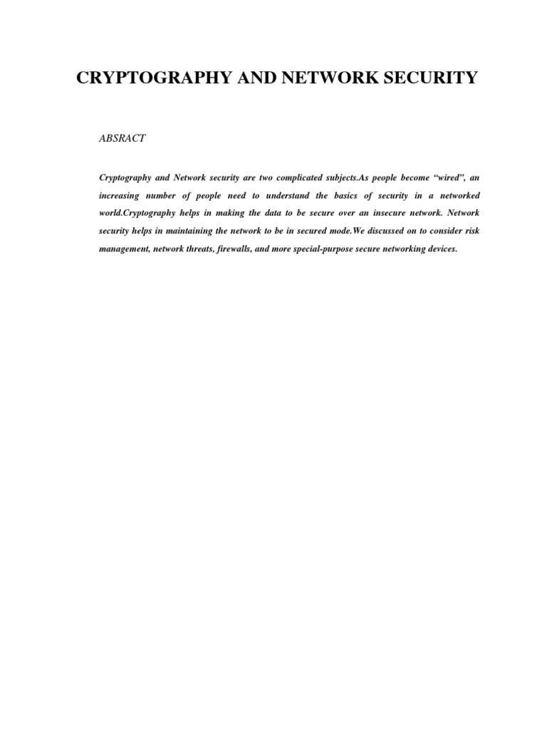 Cryptography and Network Security | PDF | Internet Protocol Suite ...