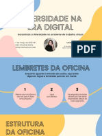 Apresentação para Conferência para Oficina Webinar sobre Diversidade com Forma Orgânica em Branco, Rosa, Azul e Amarelo