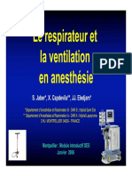 Le Respirateur Et La Ventilation en Anesthesie Jaber Capdevilla Eledjam Janvier 2006
