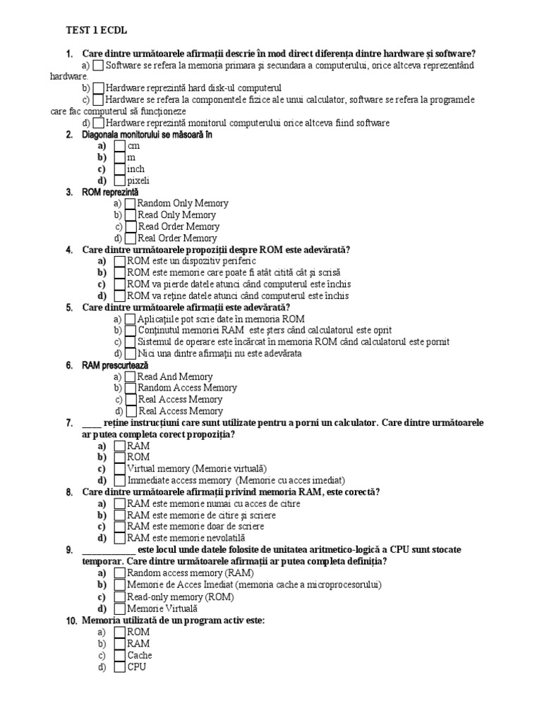 Test 1 Ecdl | PDF