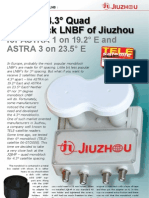 JQB4P - 4.3° Quad Monoblock LNBF of Jiuzhou: For ASTRA 1 On 19.2° E and ASTRA 3 On 23.5° E