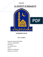 The Islamia University of Bahawalpur: Assignment No# 02