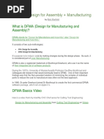 DFMA DFM DFA Design for Manufacturing and Assembly