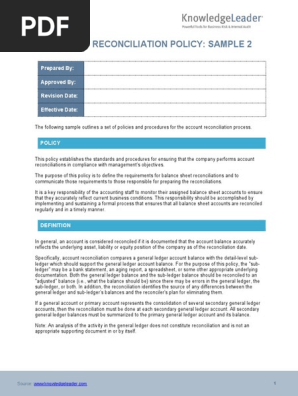 Account Reconciliation Policy - Sample 2