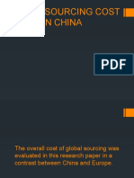 Global Sourcing Cost in China