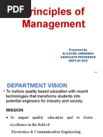 Principles of Management: Presented by Dr.S.Syed Jamaesha Associate Professor Dept - of Ece