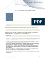 Allowance For Doubtful Accounts Policy