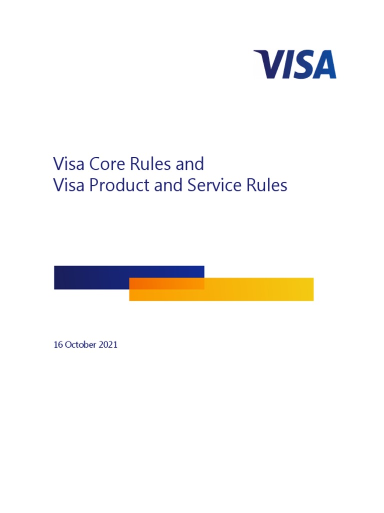 Visa Core Rules PDF Visa Inc. Credit Card