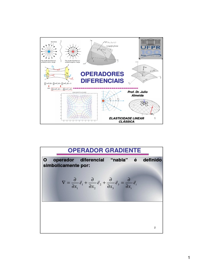 Operadores Diferenciais em Elasticidade | PDF | Gradiente | Divergência