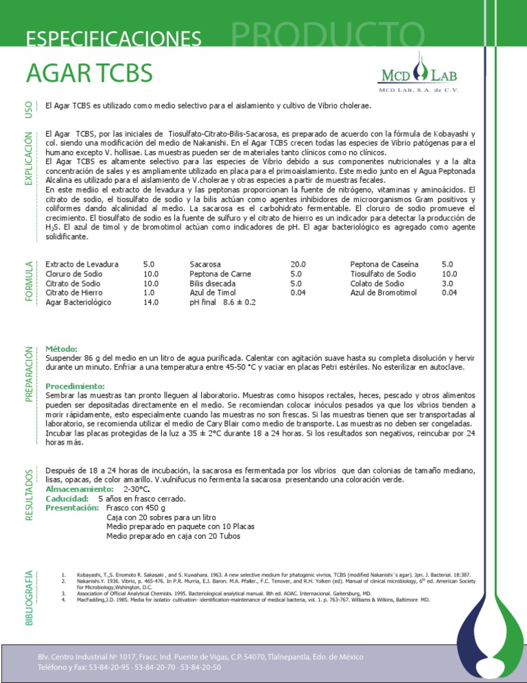 Uso y preparación del Agar TCBS | PDF | Microbiología | Biología