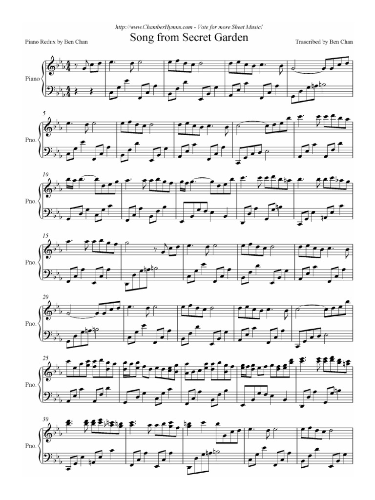 Secret Garden Piano | PDF